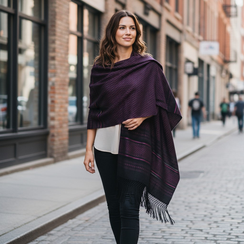 Diamond Weave Handwoven Rebozo Shawl