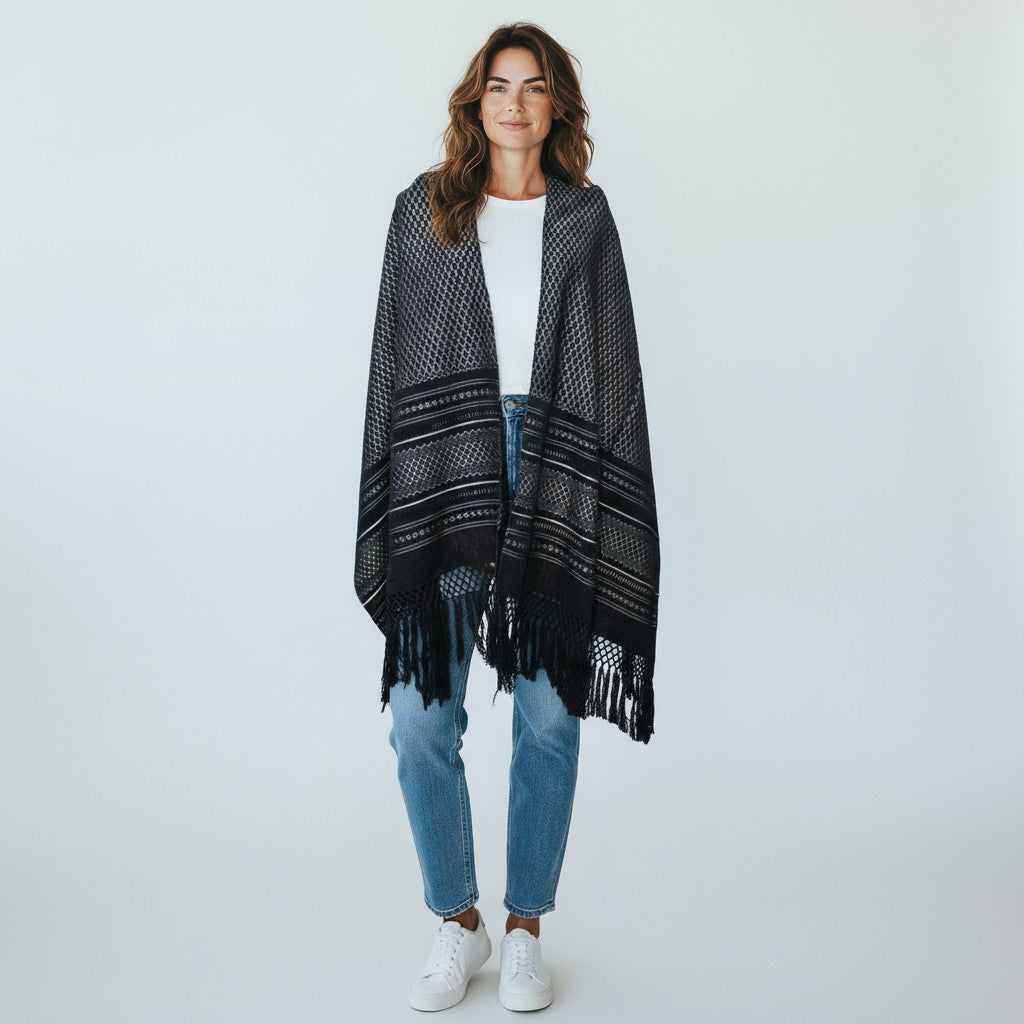 Diamond Weave Handwoven Rebozo Shawl