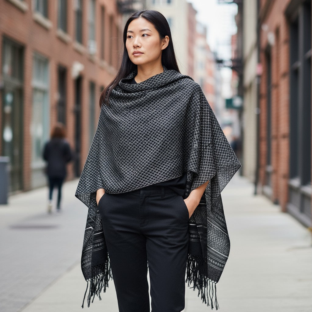 Diamond Weave Handwoven Rebozo Shawl