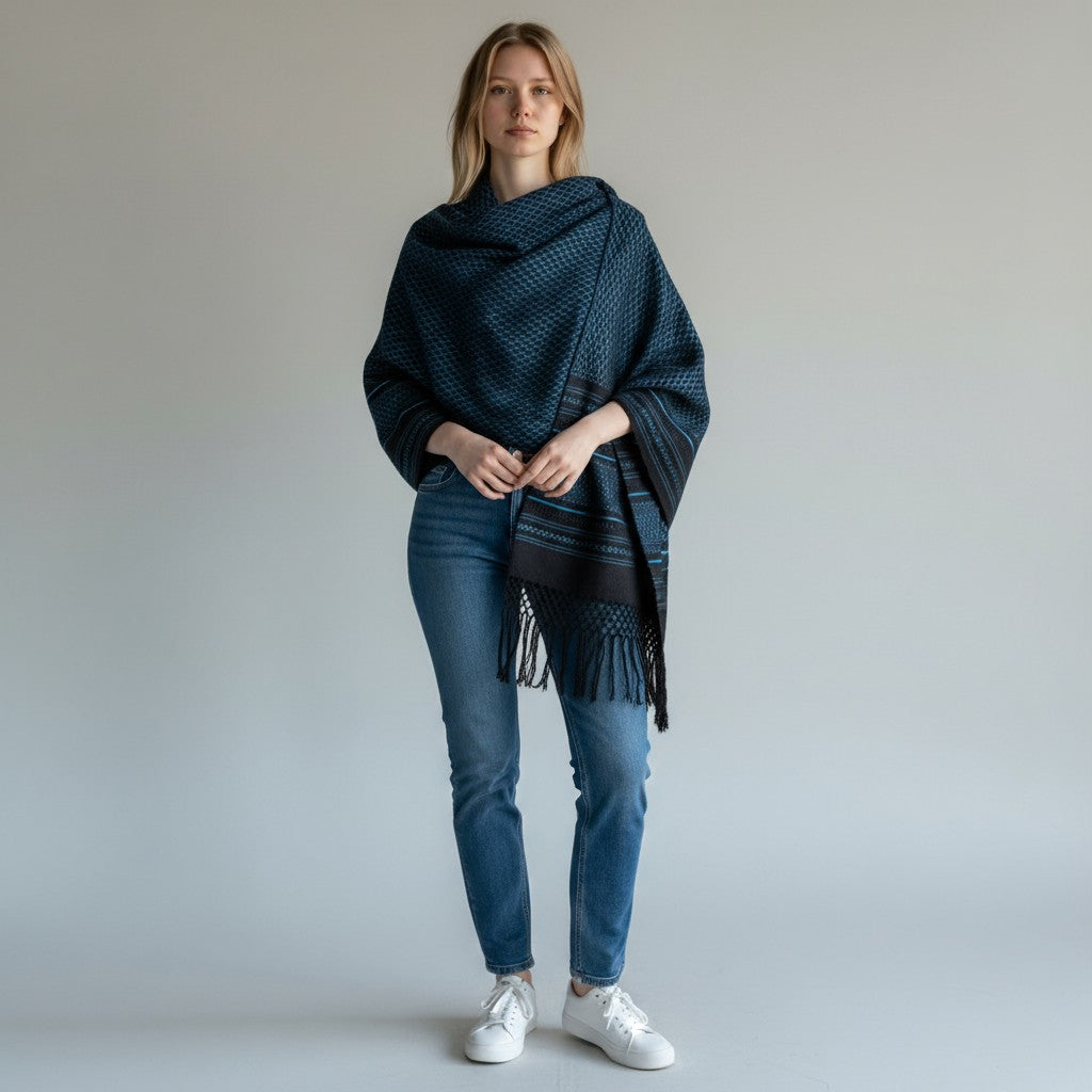 Diamond Weave Handwoven Rebozo Shawl