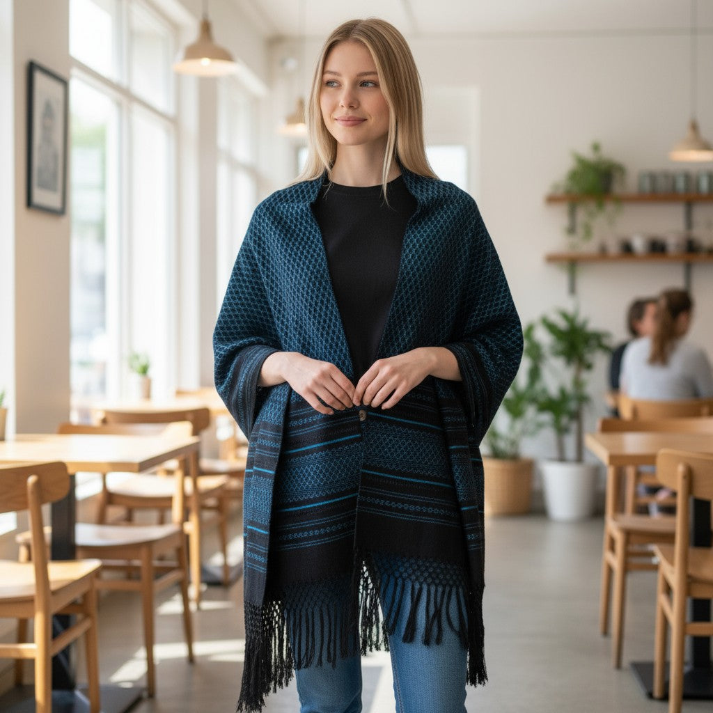 Diamond Weave Handwoven Rebozo Shawl