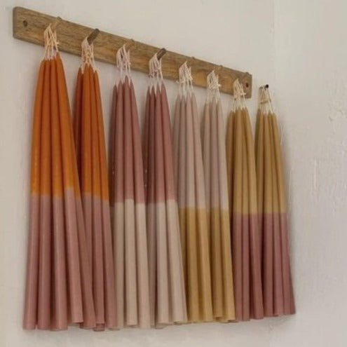 Multicolor Beeswax Dripless Taper Candles 