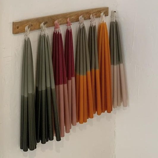 Multicolor Beeswax Dripless Taper Candles 