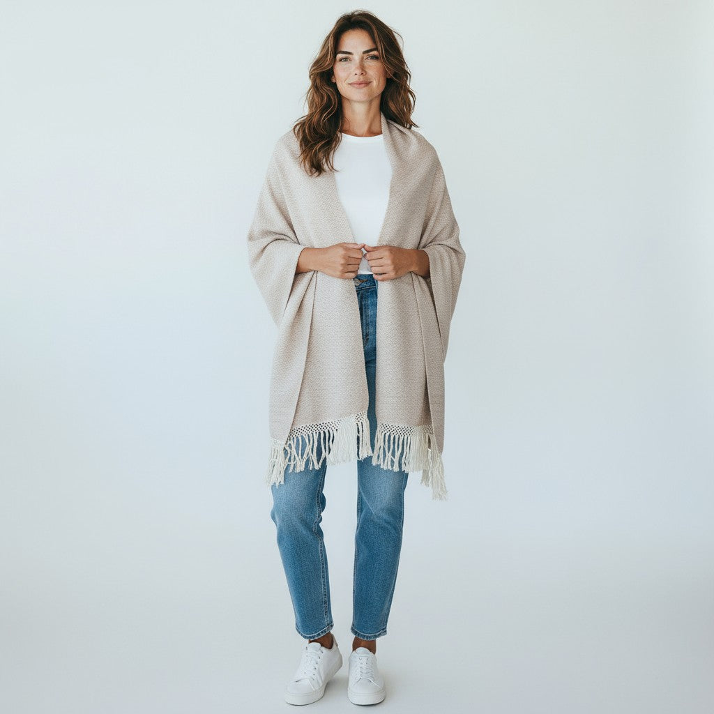 Geometric Diamond Handwoven Cotton Shawl