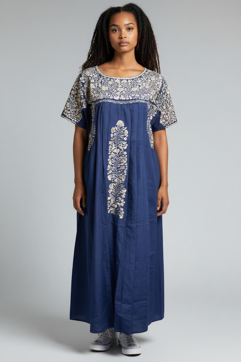 Hand-embroidered Oaxaca Maxi Dress