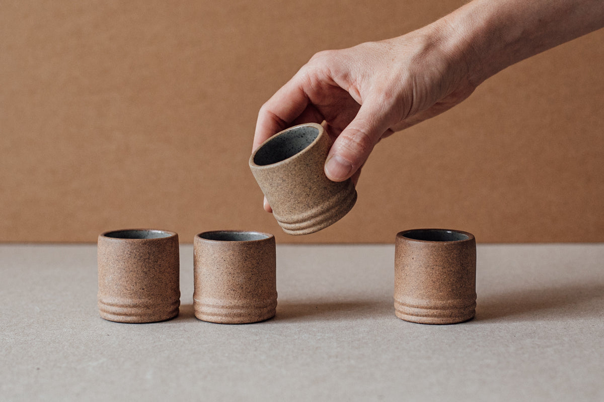 Handcrafted Ceramic Mezcal & Tequila Ring Shot Glasses Set of 2