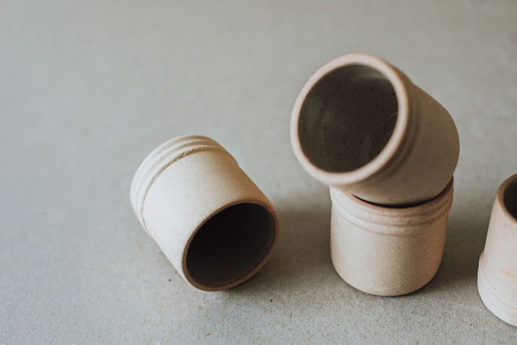 Ceramic Mezcal and Tequila Ring Shot Glass Set of 2