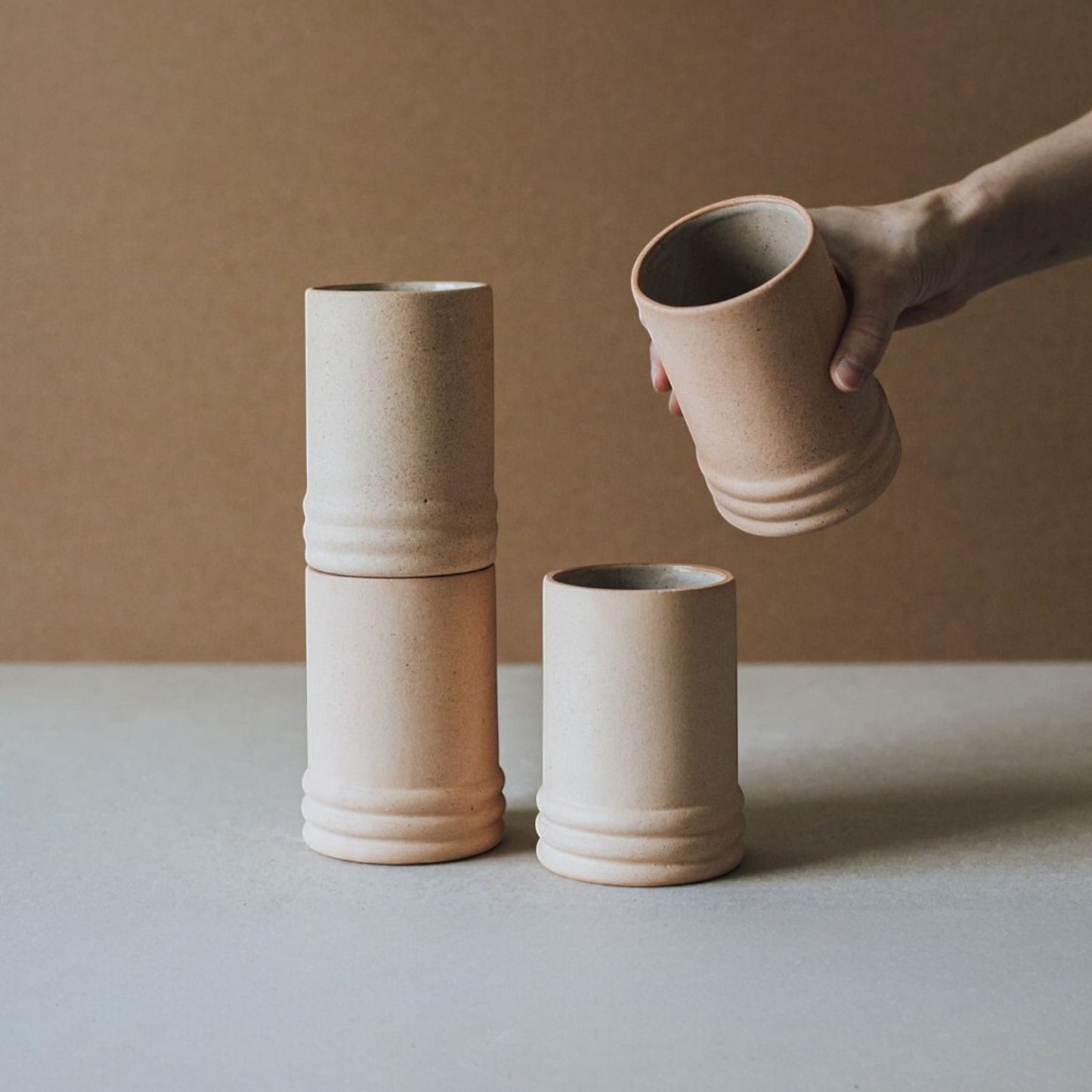 Ribbed Stoneware Cup