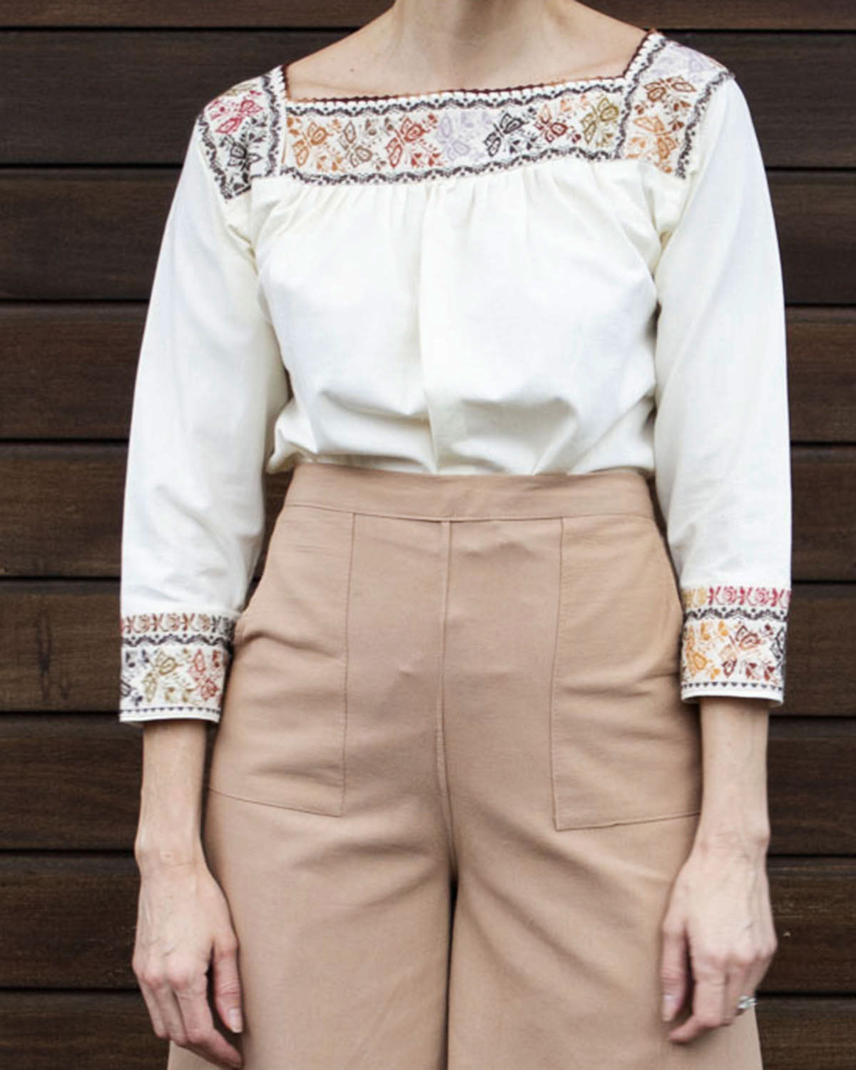 Handmade Floral Embroidered Mexican Blouse