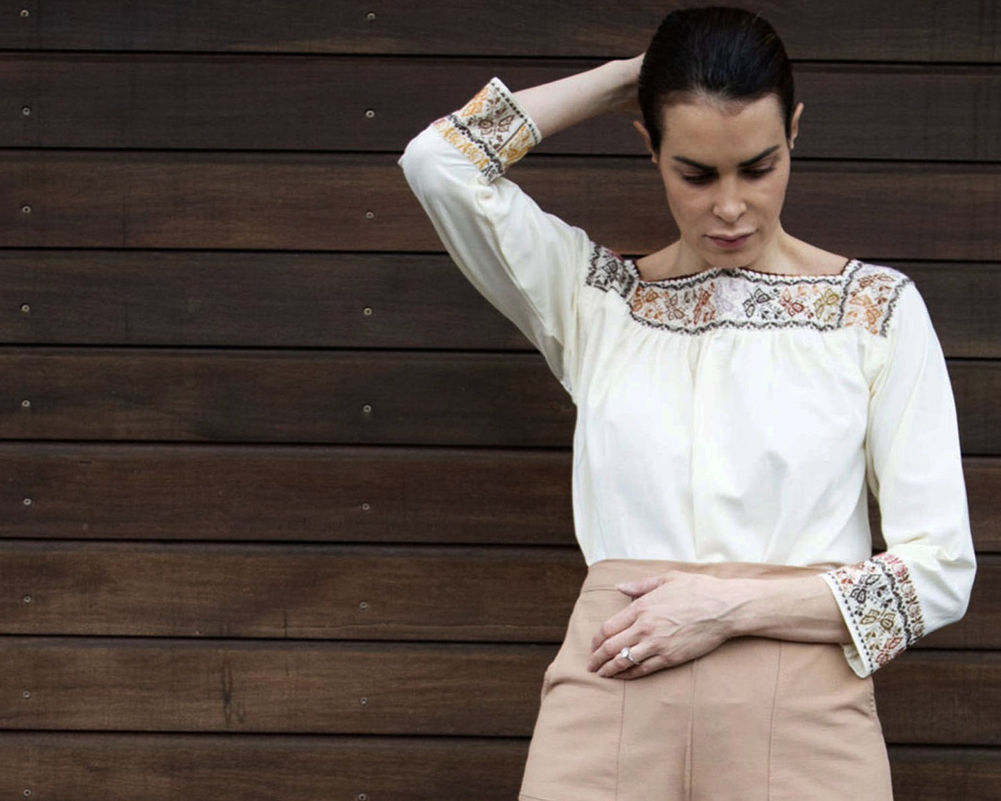 Handmade Floral Embroidered Mexican Blouse