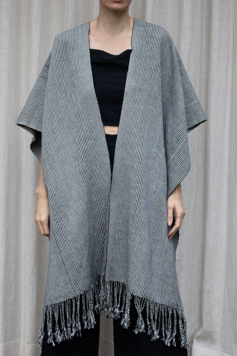 Handwoven Cotton Backstrap Loom Poncho