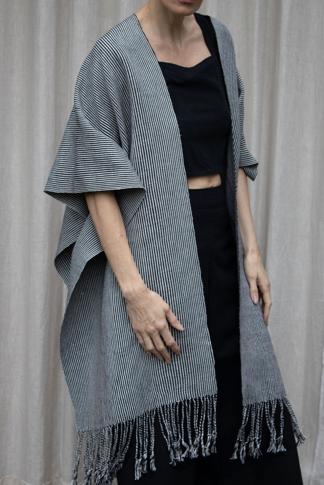 Handwoven Cotton Backstrap Loom Poncho