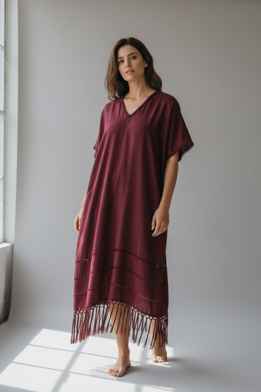 Handwoven Silk Cotton Kaftan Dress