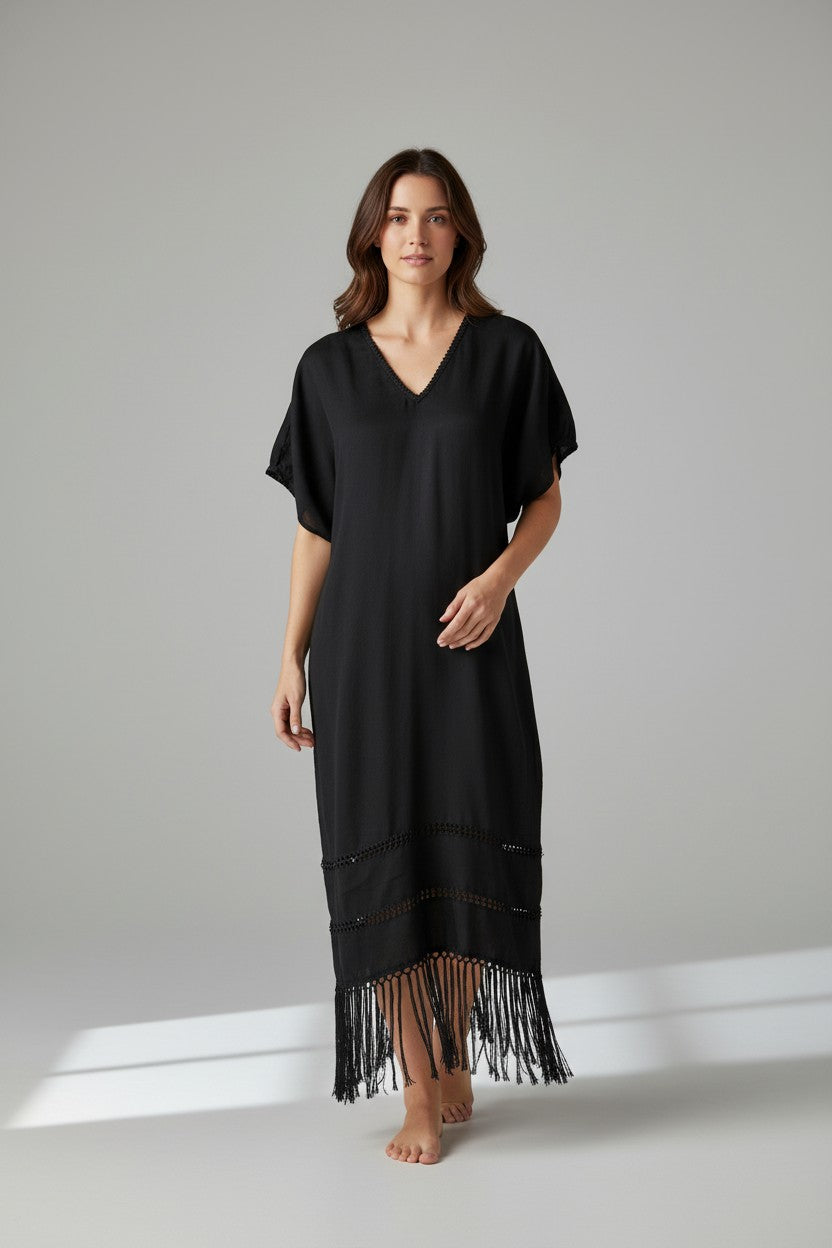 Handwoven Silk Cotton Kaftan Dress