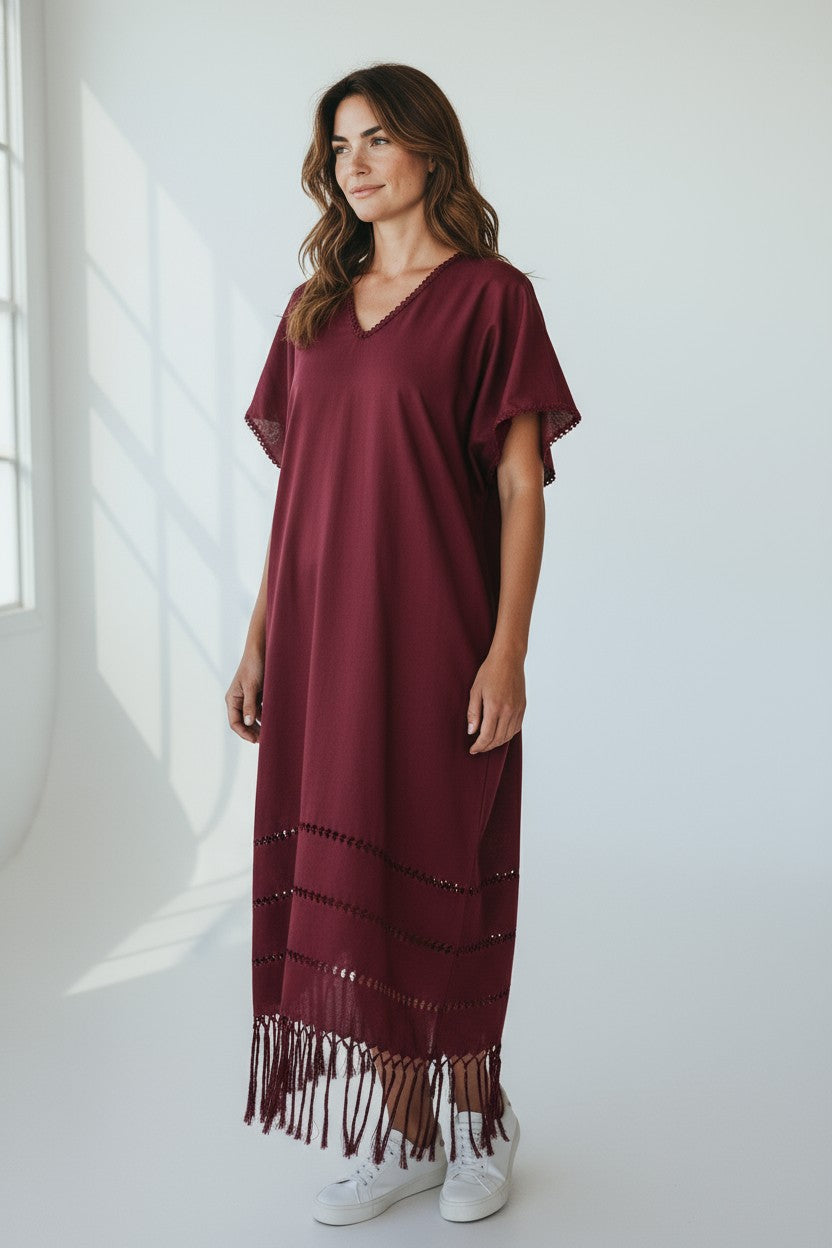 Handwoven Silk Cotton Kaftan Dress