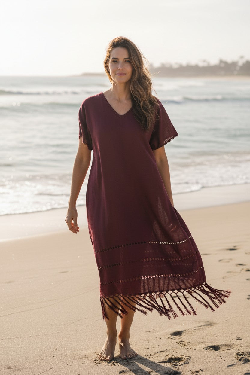 Handwoven Silk Cotton Kaftan Dress
