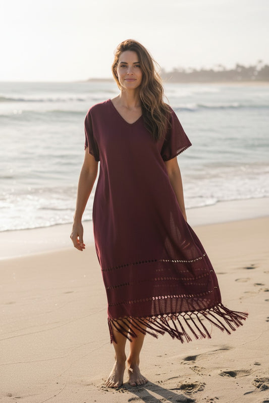 Handwoven Silk Cotton Kaftan Dress