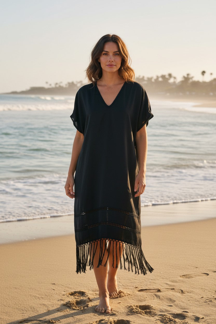 Handwoven Silk Cotton Kaftan Dress