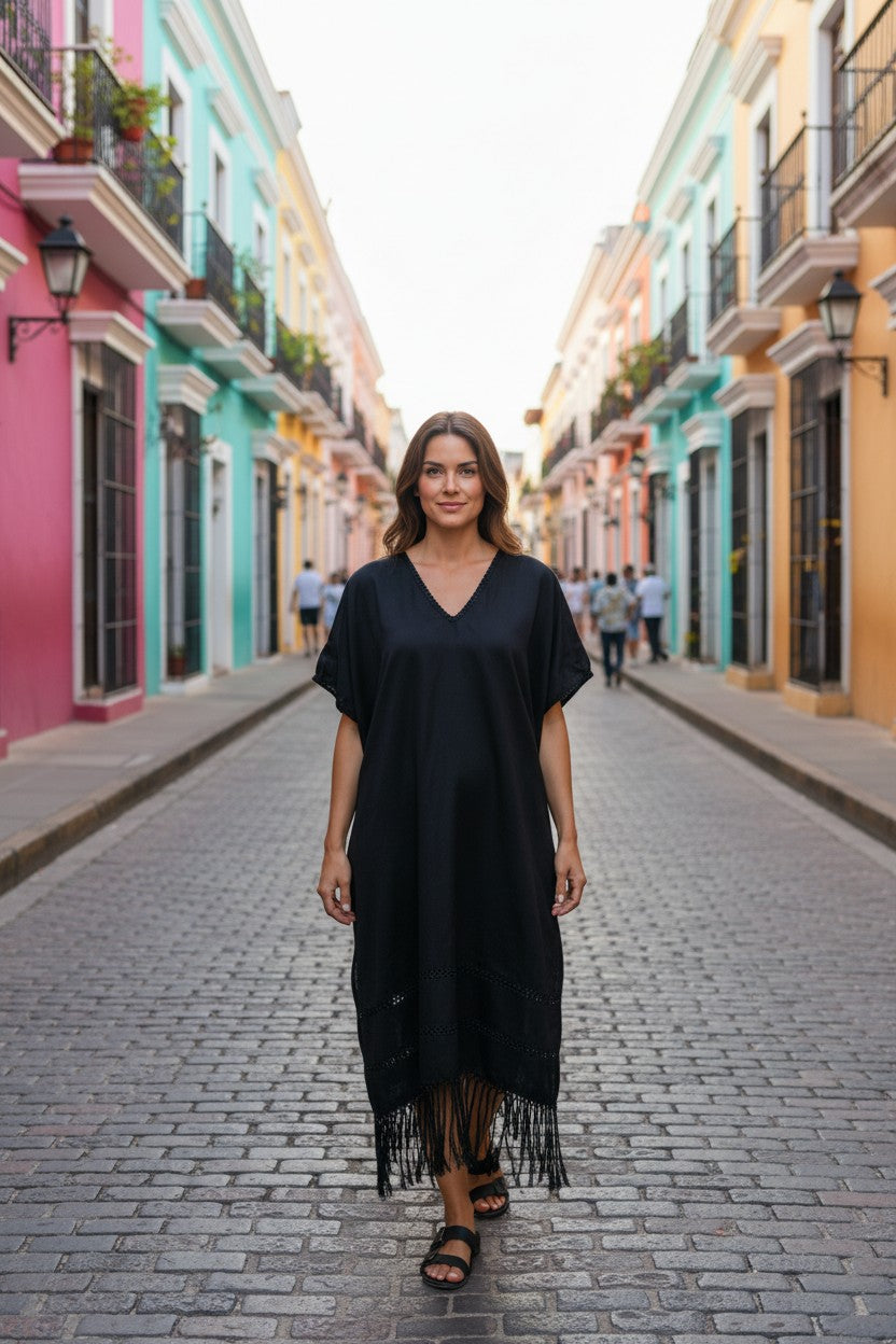 Handwoven Silk Cotton Kaftan Dress