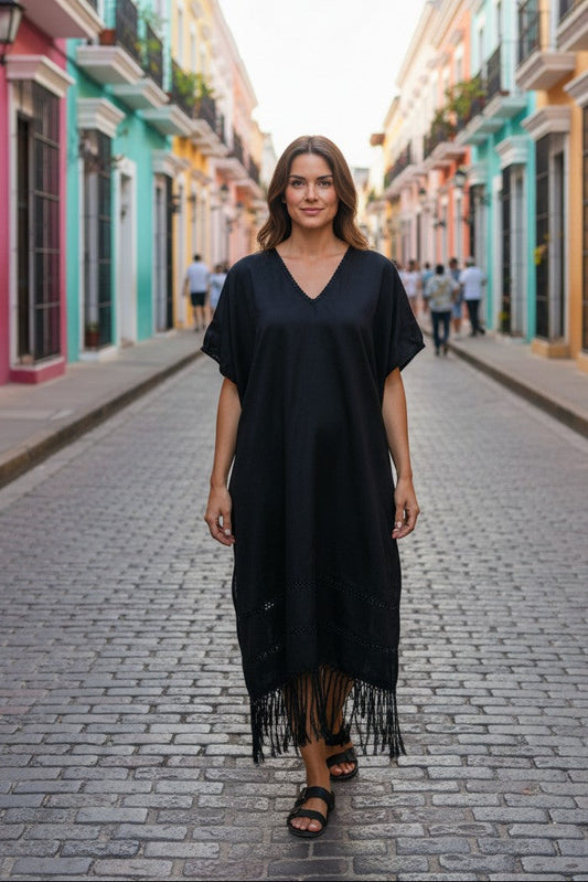 Handwoven Silk Cotton Kaftan Dress