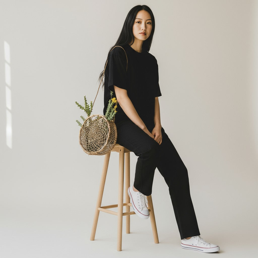 Handwoven Circular Jonote Basket Bag