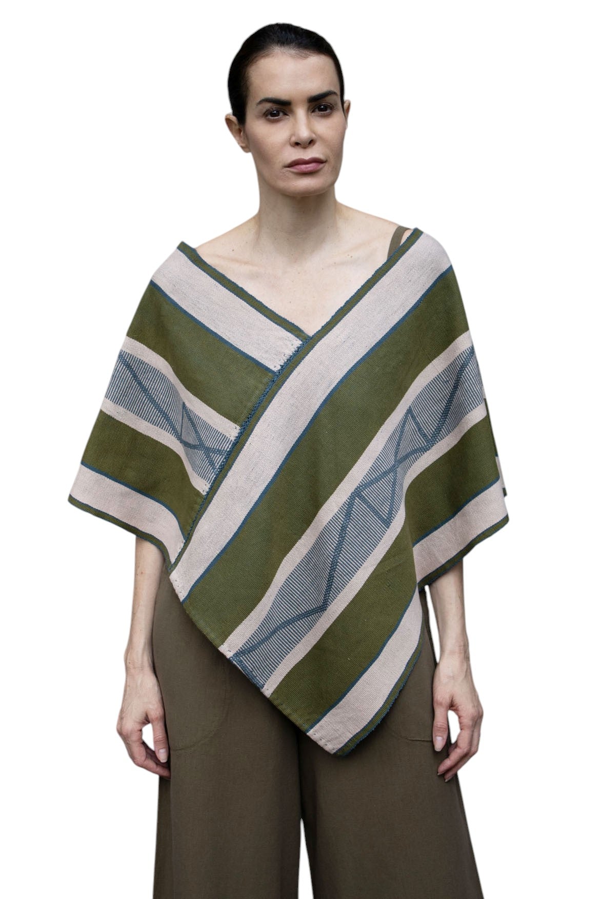 Handwoven Cotton Quexquemetl Poncho