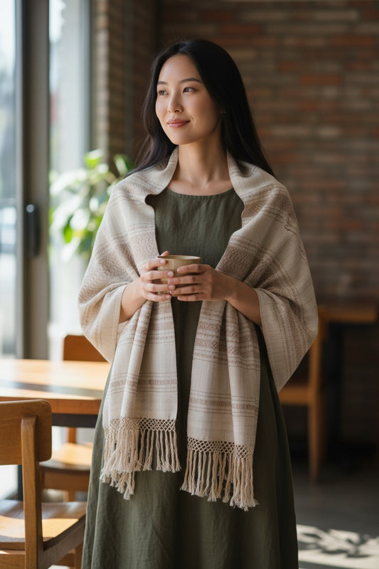 Handwoven Cotton Rebozo Shawl