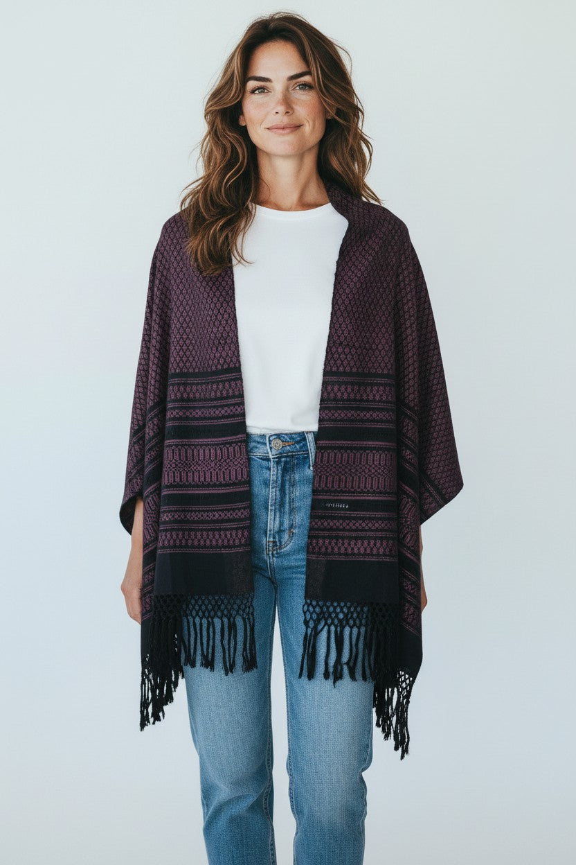 Handwoven Mexican Cotton Rebozo Shawl
