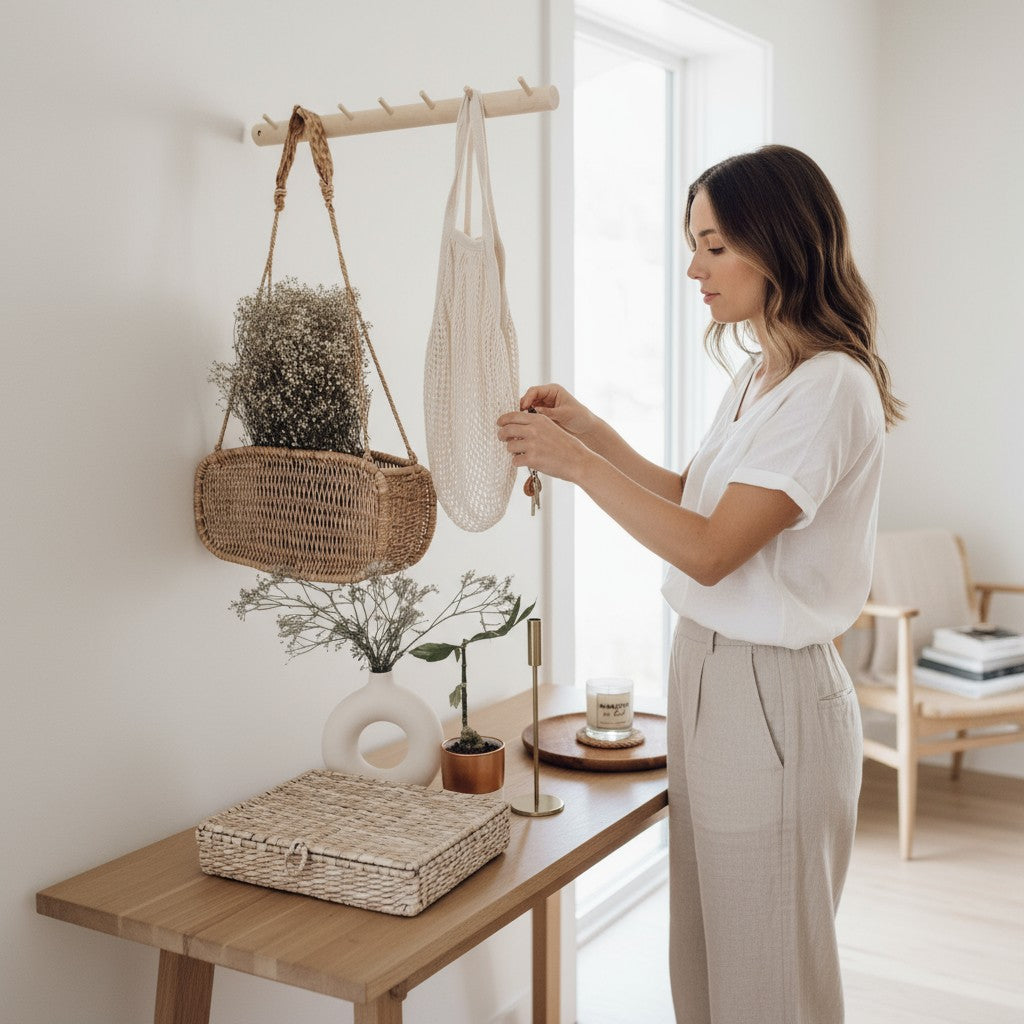 Handwoven Rectangular Jonote Wall Basket 