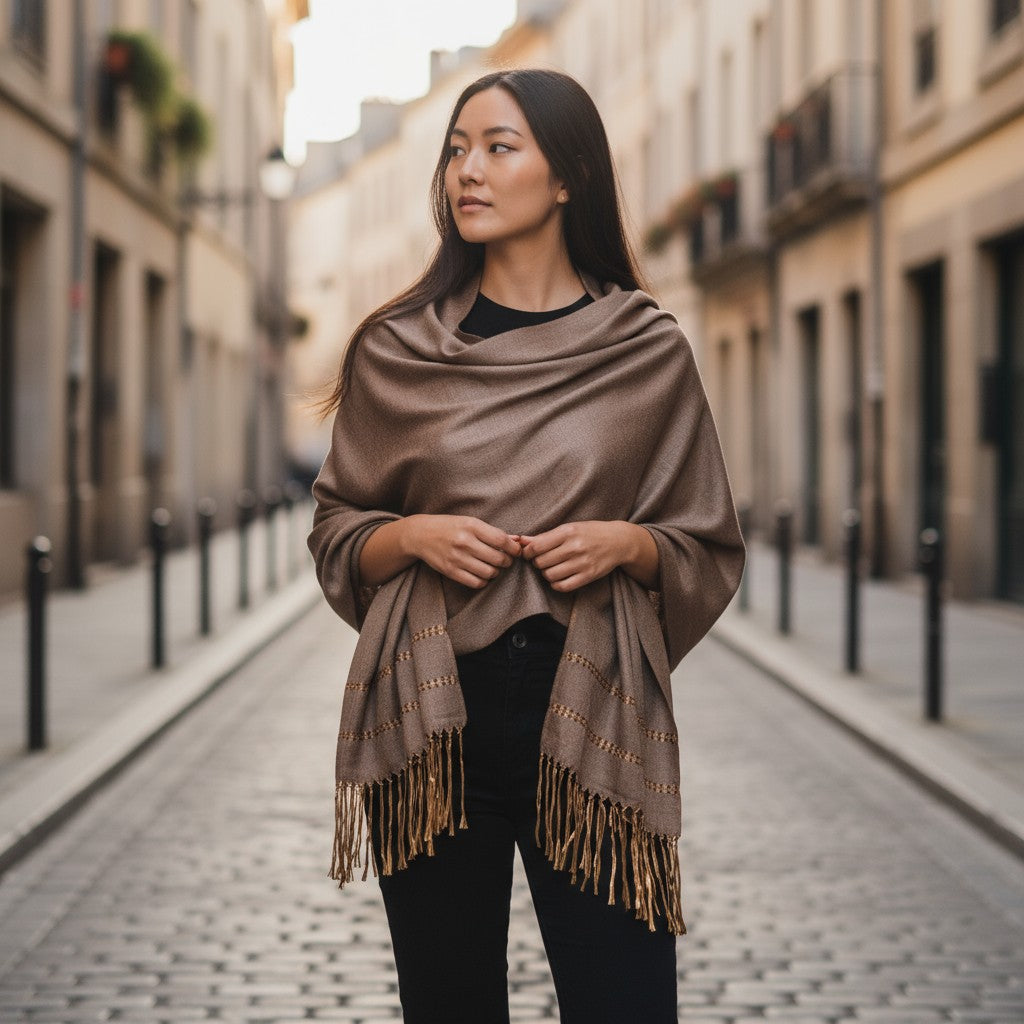 Handwoven Silk Blend Rebozo Shawl