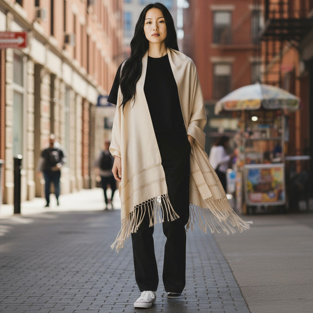 Handwoven Silk Blend Rebozo Shawl