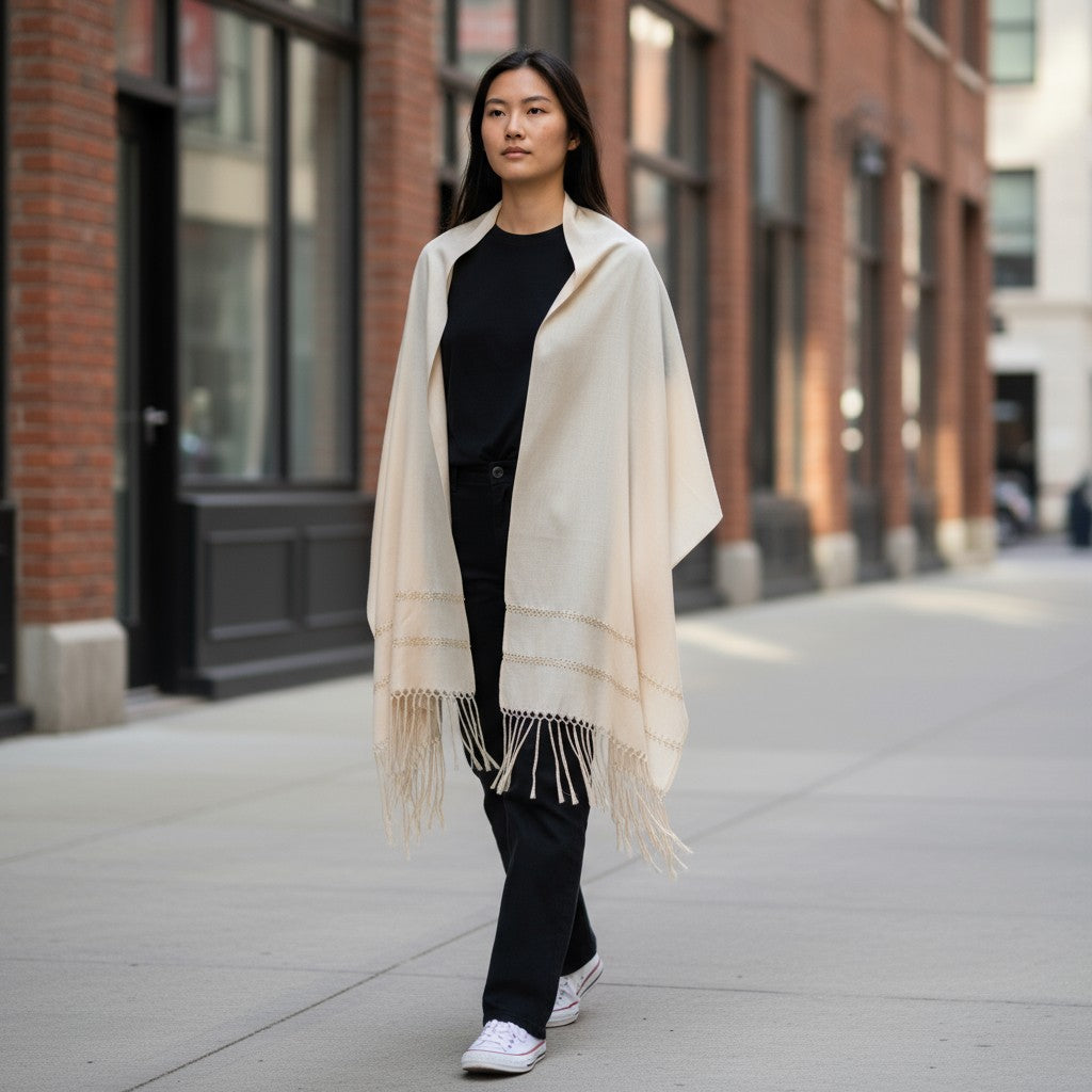 Handwoven Silk Blend Rebozo Shawl