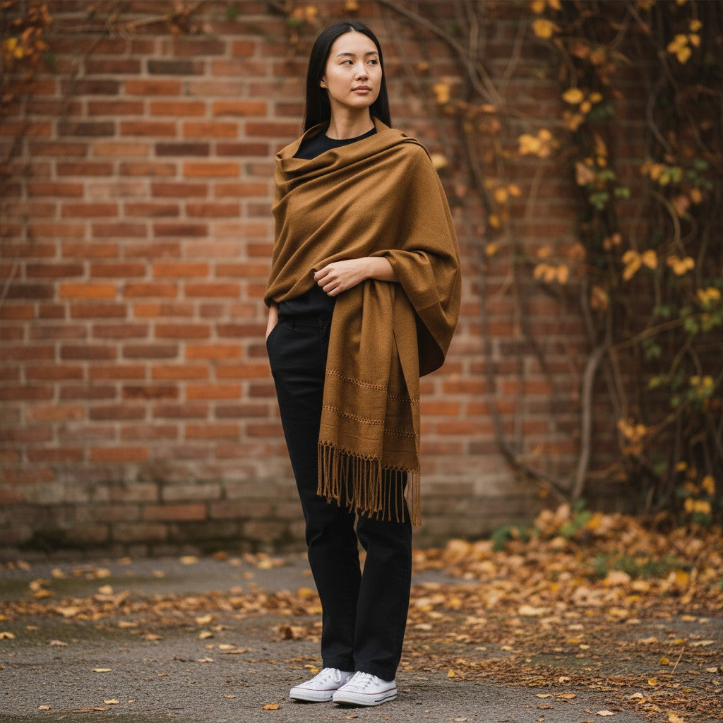 Handwoven Silk Blend Rebozo Shawl