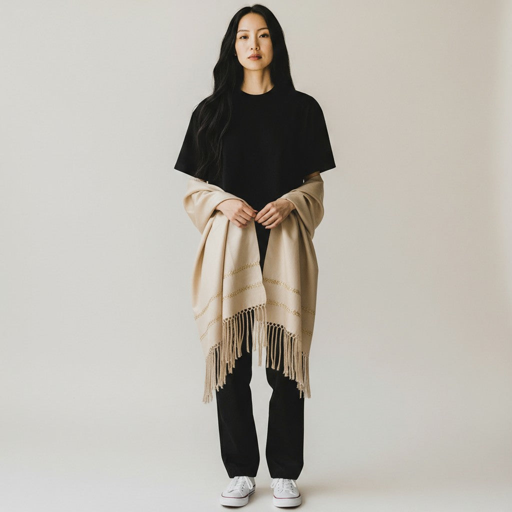 Handwoven Silk Blend Rebozo Shawl