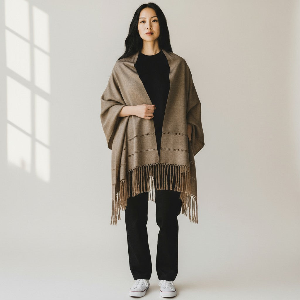 Handwoven Silk Blend Rebozo Shawl