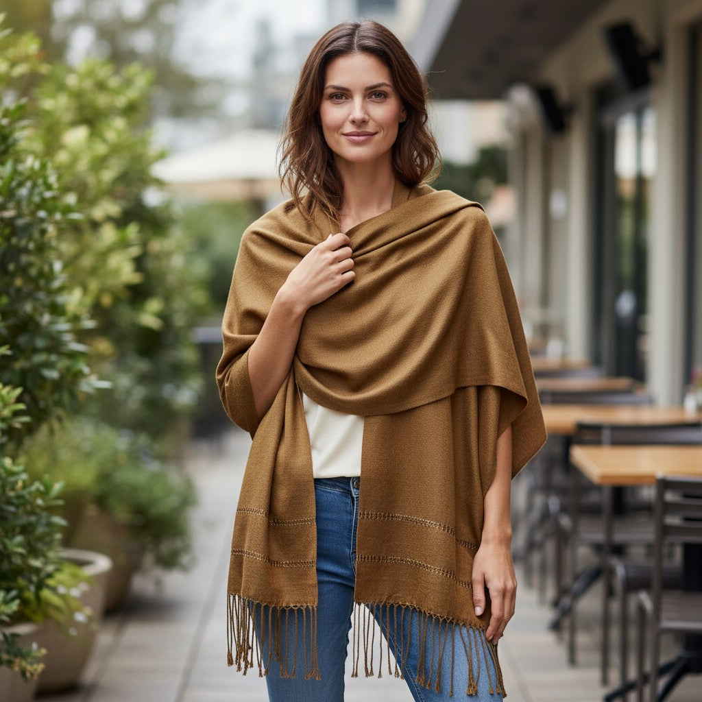 Handwoven Silk Blend Rebozo Shawl