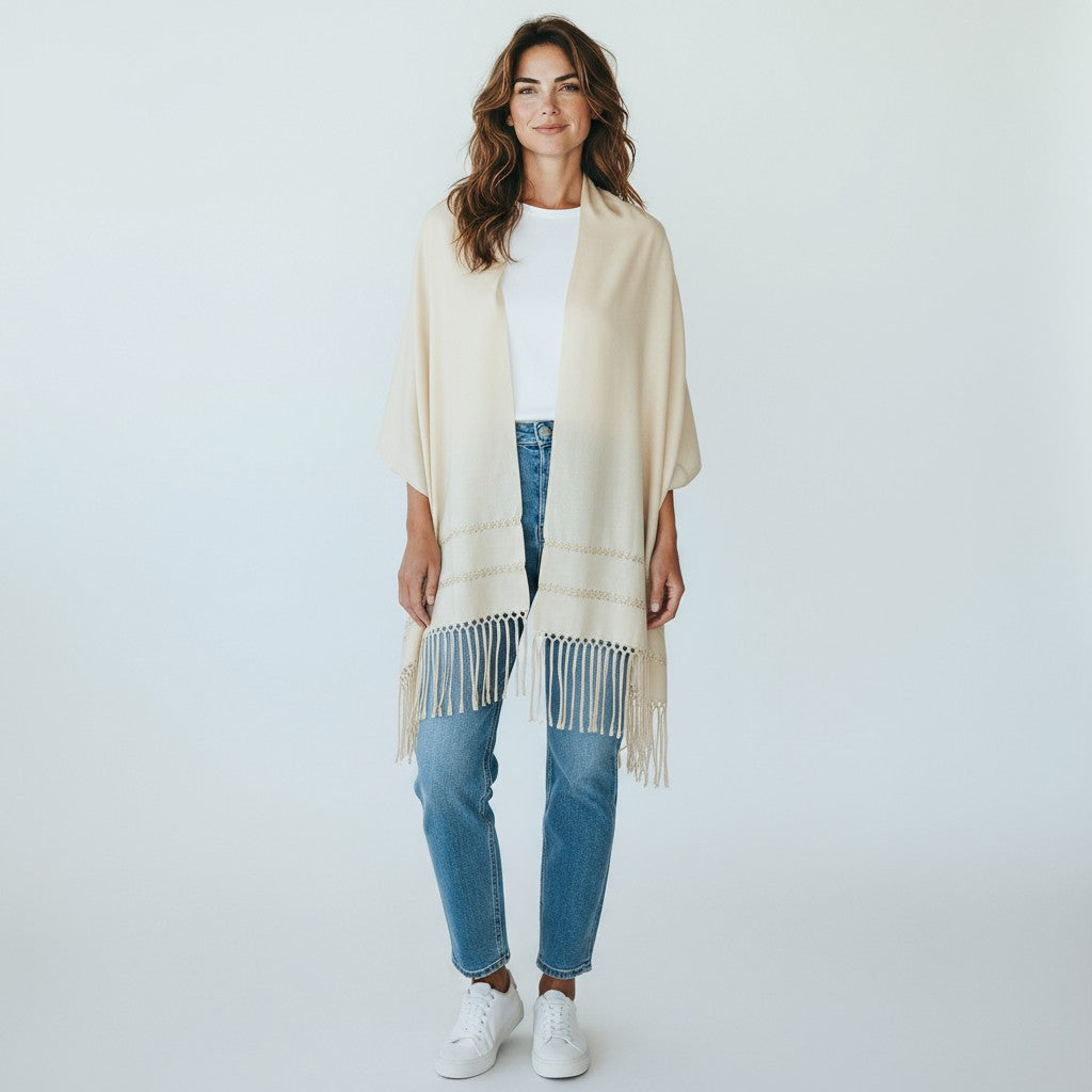 Handwoven Silk Blend Rebozo Shawl