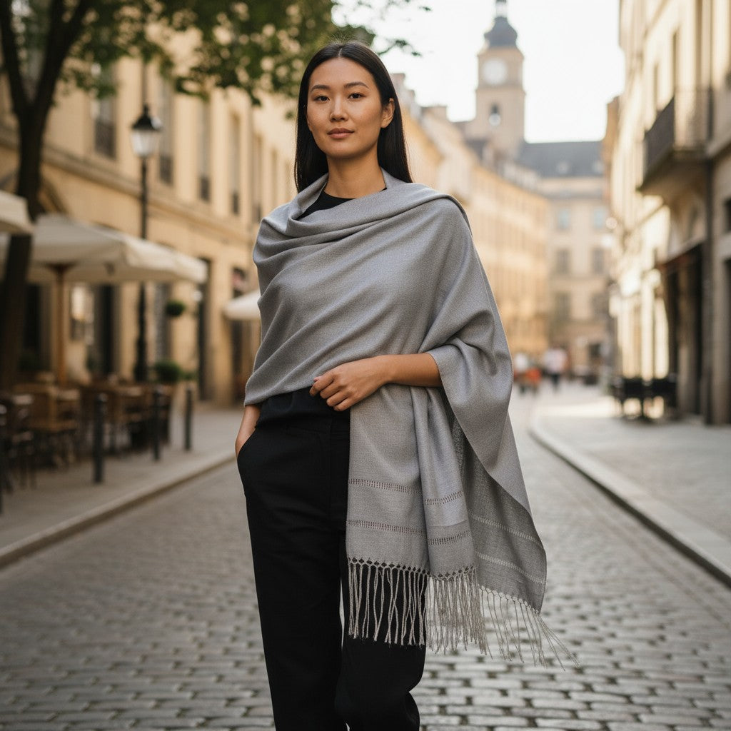 Handwoven Silk Blend Rebozo Shawl