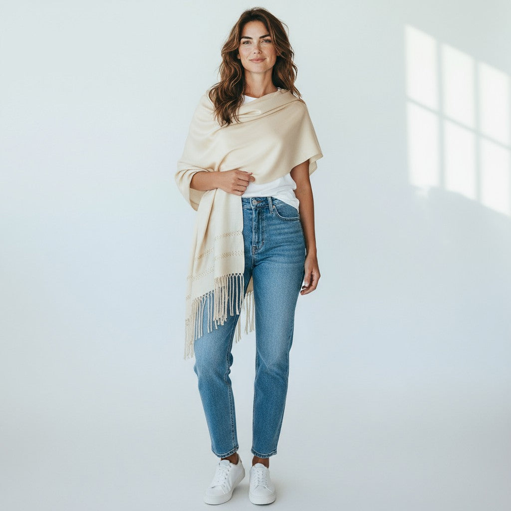 Handwoven Silk Blend Rebozo Shawl