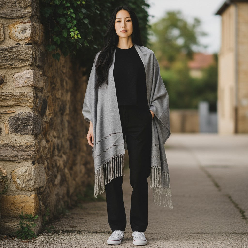 Handwoven Silk Blend Rebozo Shawl