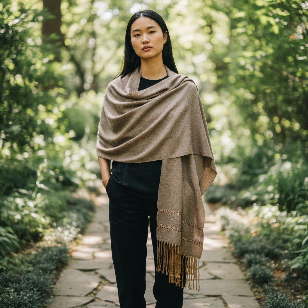 Handwoven Silk Blend Rebozo Shawl