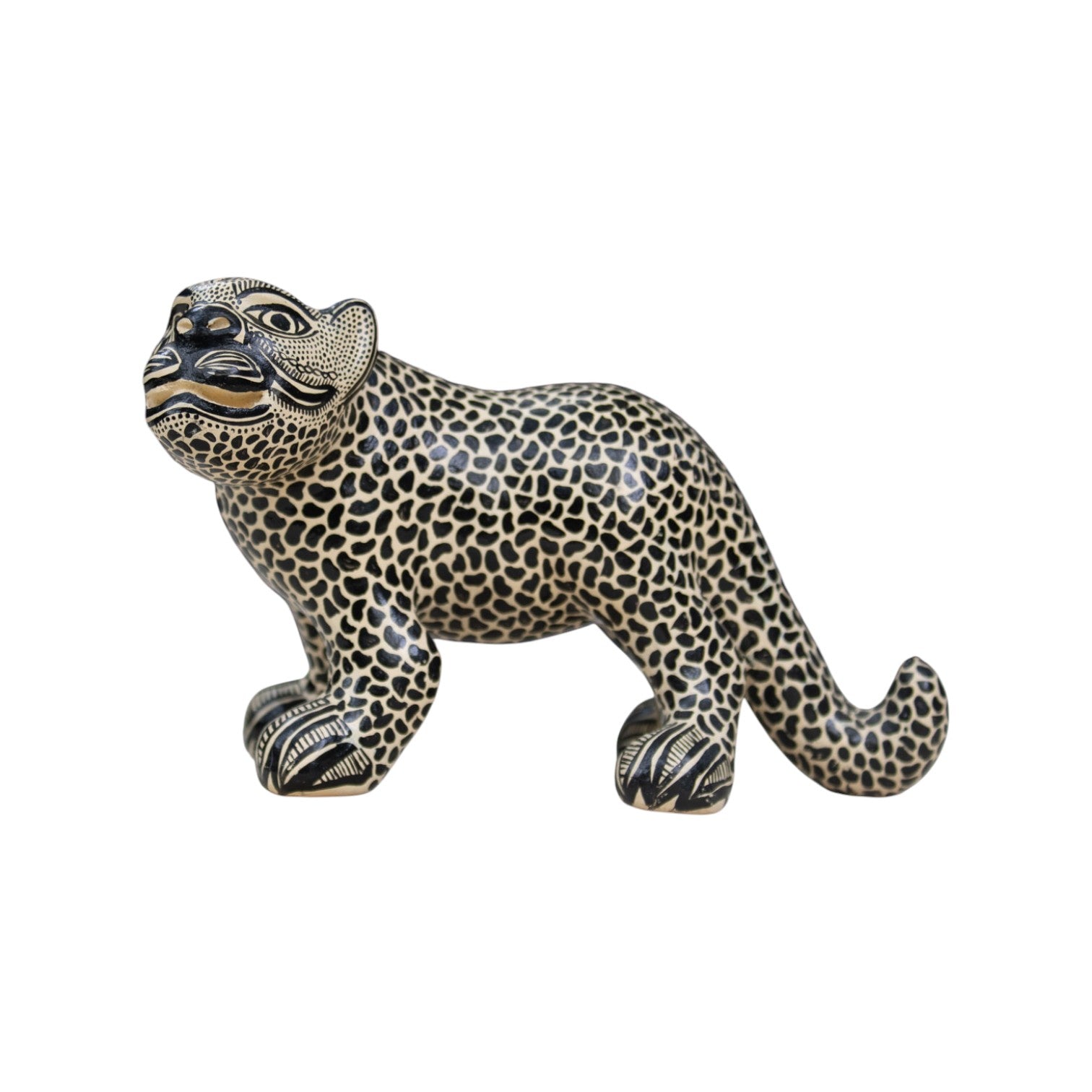  Pottery Mayan Jaguar Handcrafted Mexican Clay Figurine