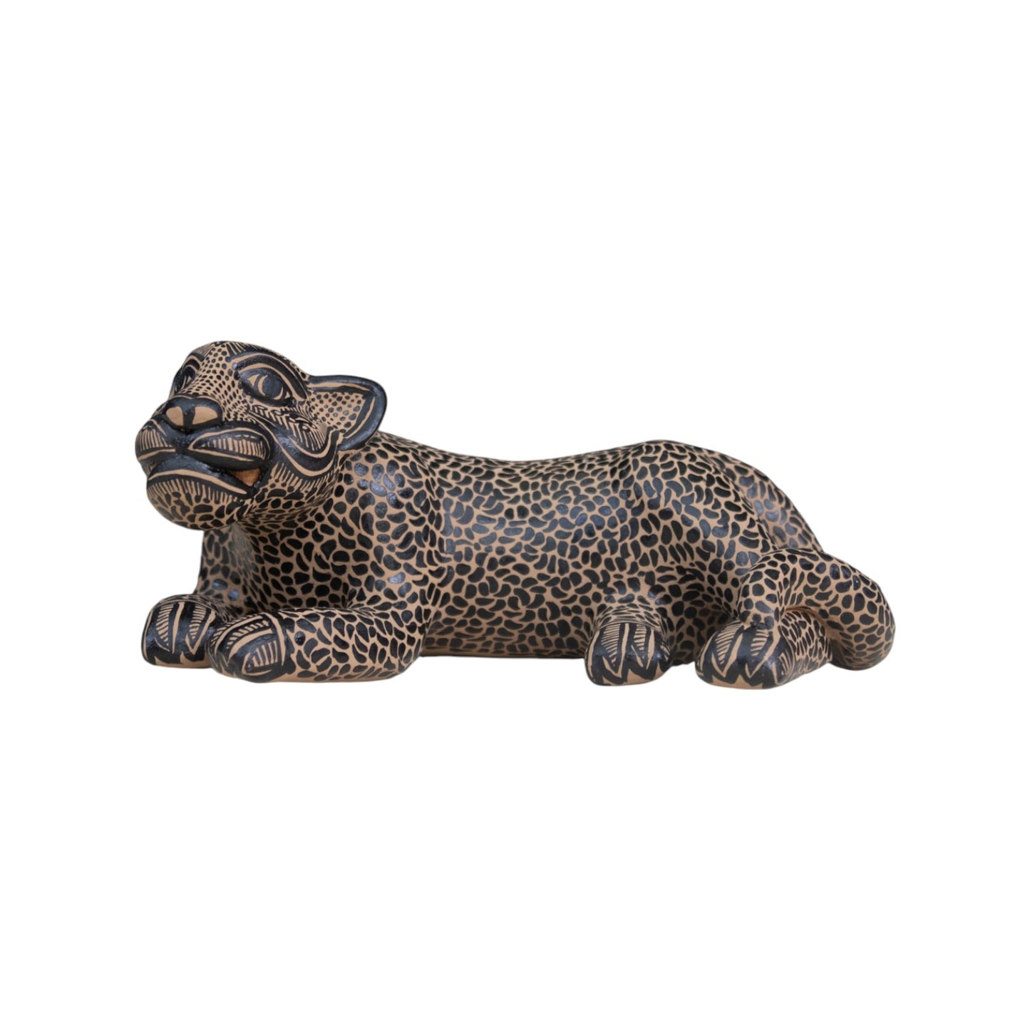 Pottery Mayan Jaguar Handcrafted Mexican Clay Figurine
