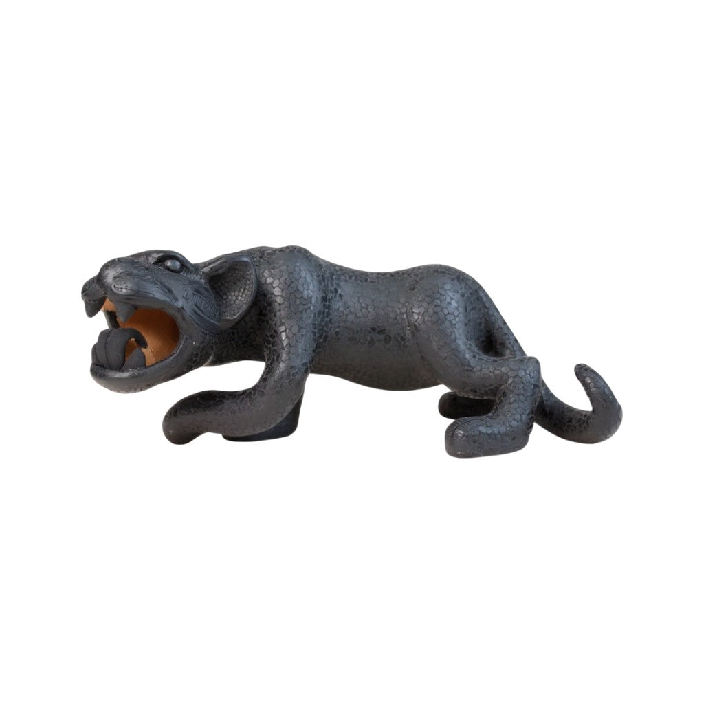 Large Black Clay Mayan Jaguar Sculpture