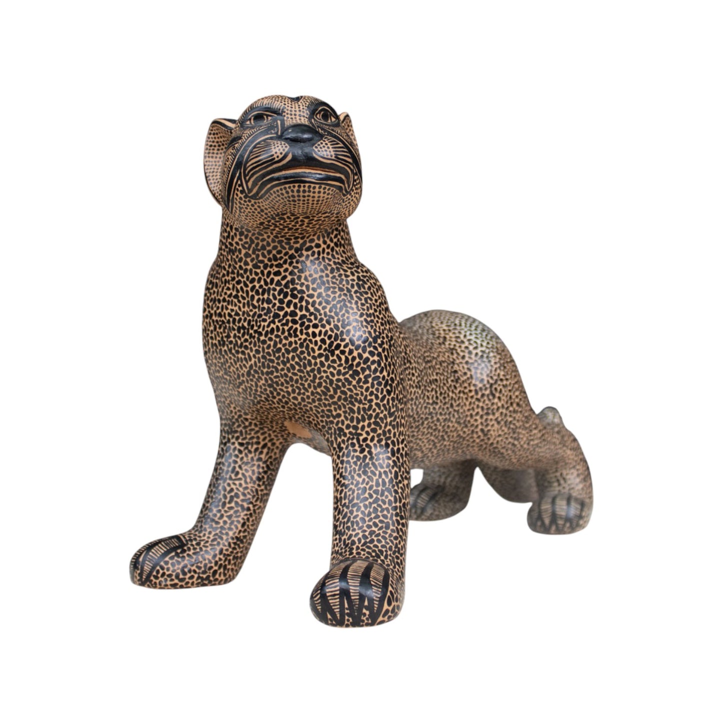 Large Pottery Clay Mayan Jaguar Figurine