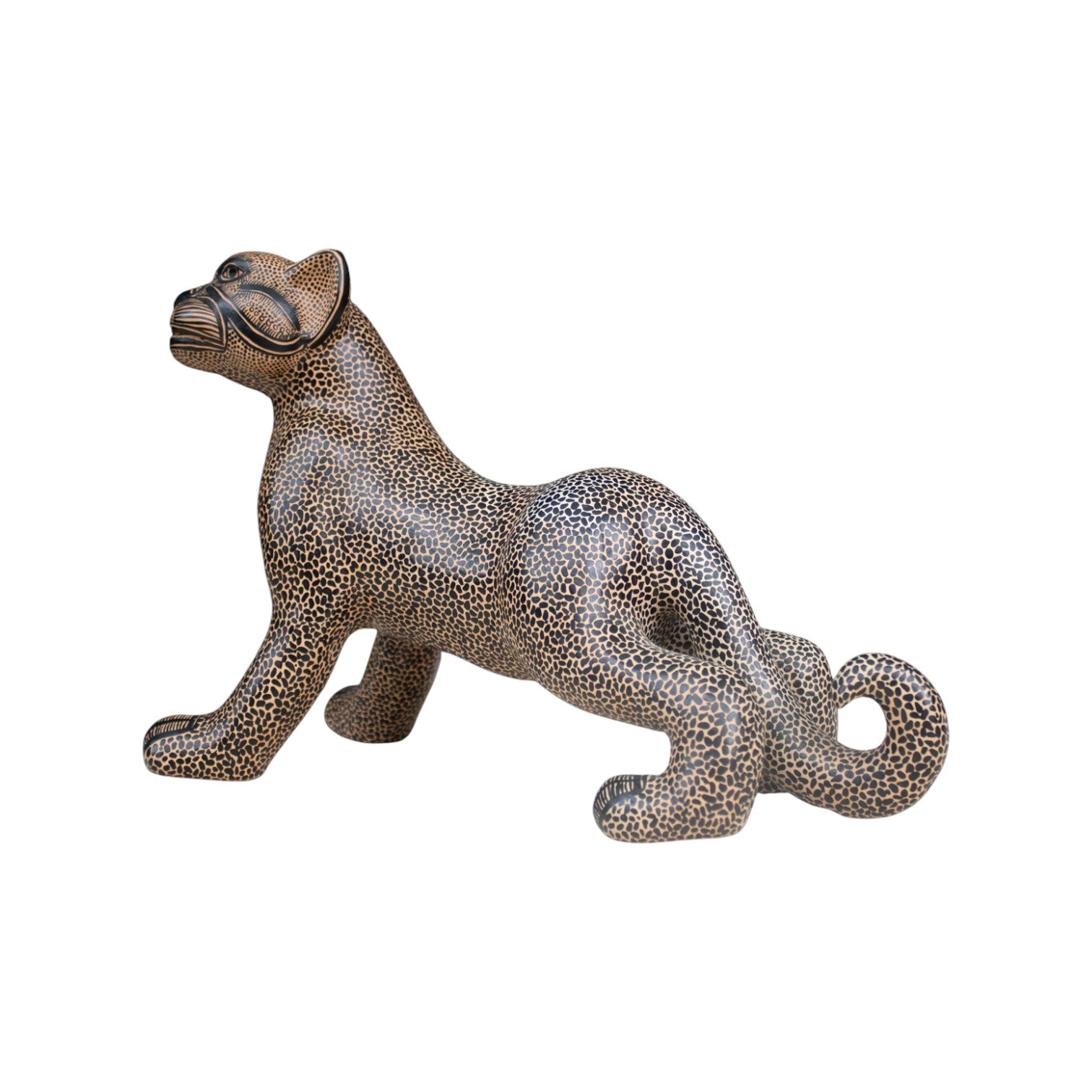 Large Pottery Clay Mayan Jaguar Figurine
