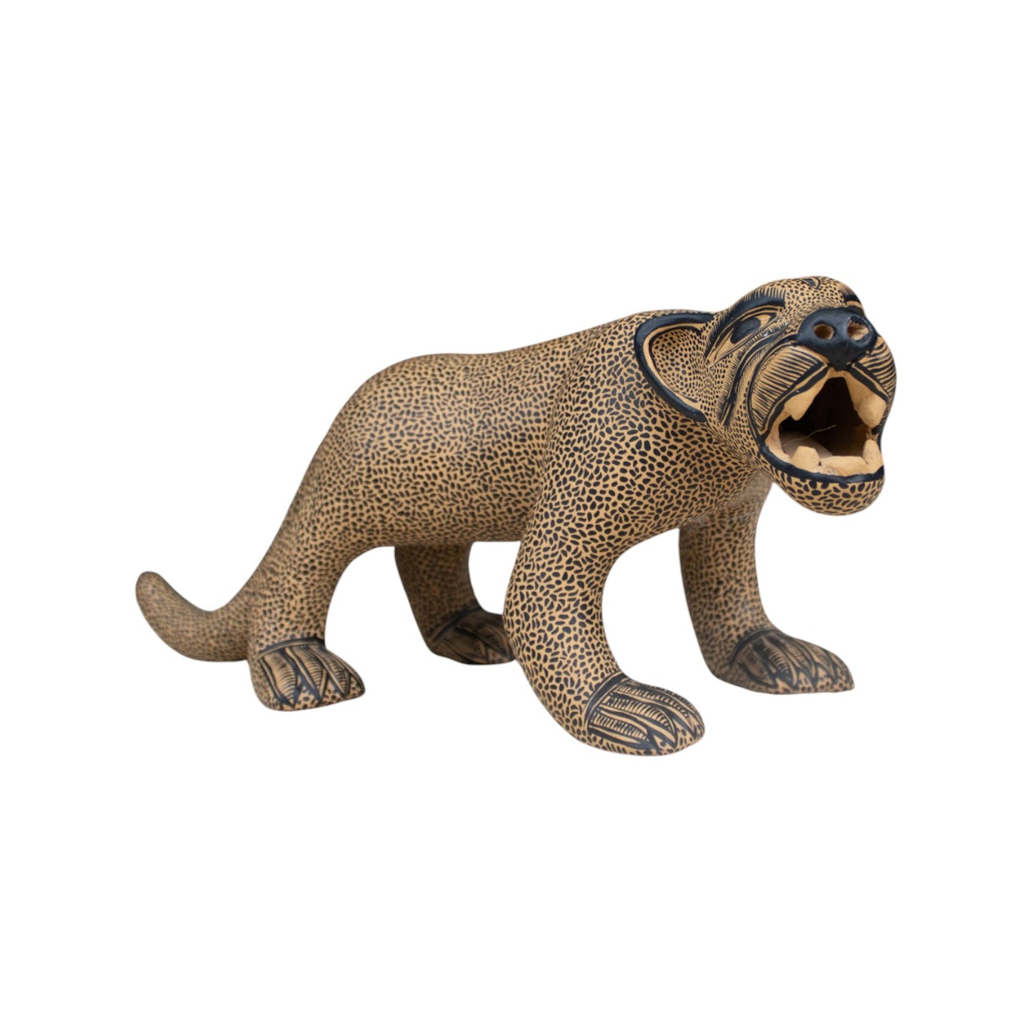 Large Pottery Clay Mayan Jaguar Figurine