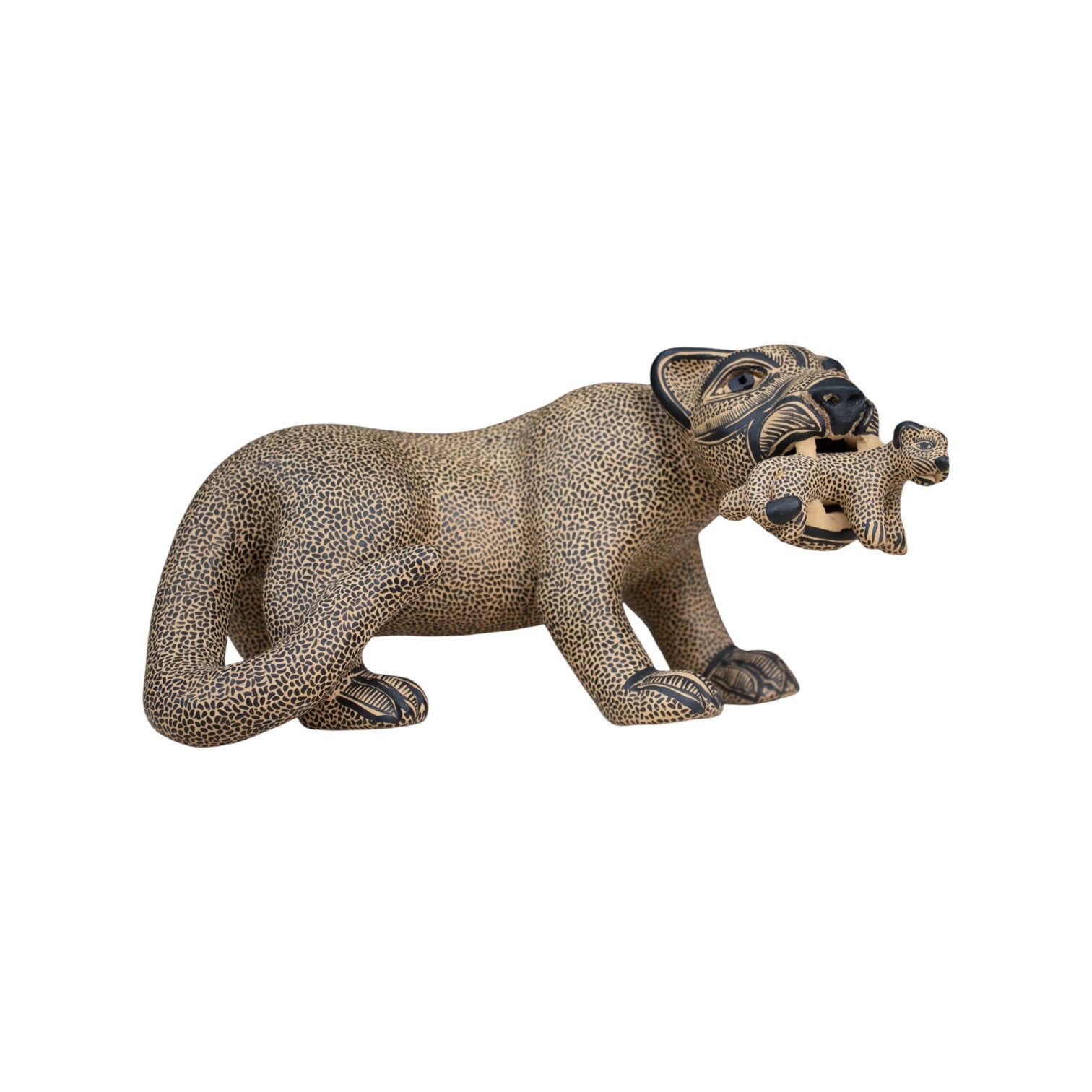 Large Pottery Clay Mayan Jaguar Figurine 