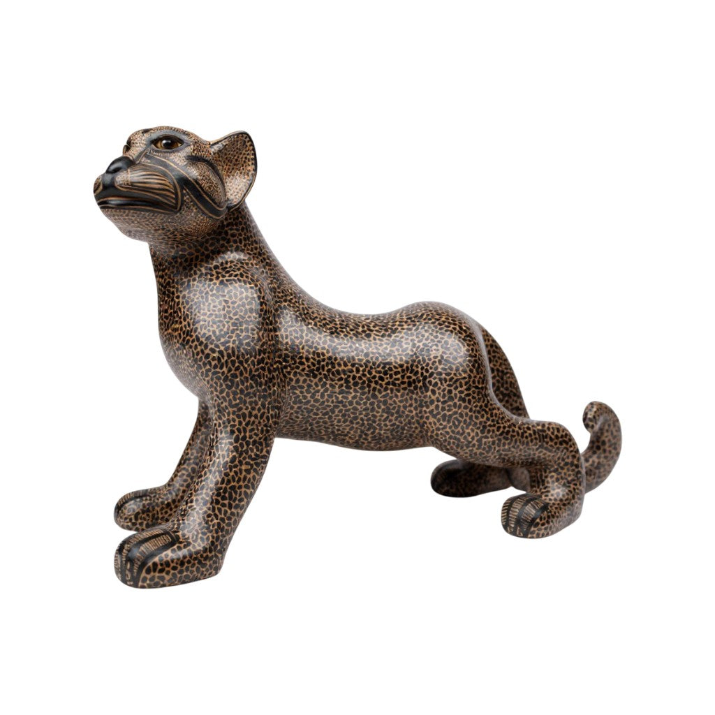 Large Standing Clay Mayan Jaguar Sculpture
