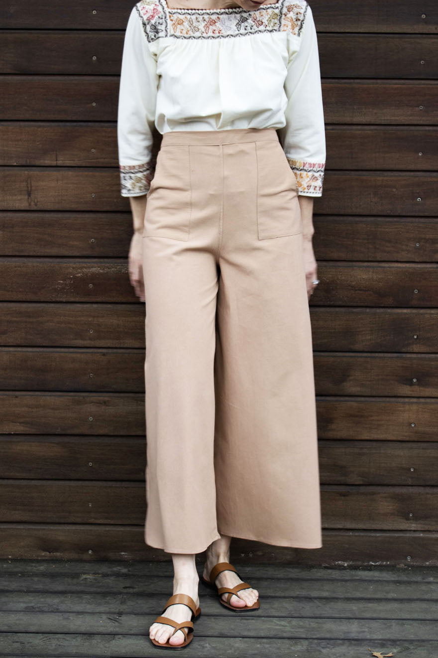 Bohemian Summer Linen Pants - Boho Tulum Style Wide Leg Trousers